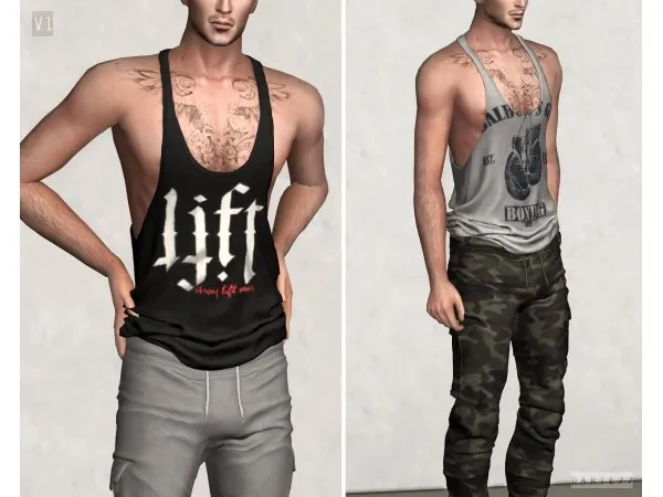 Alpha Gym Tank Yop [V1] by darte77 - The Sims 4 Custom Content