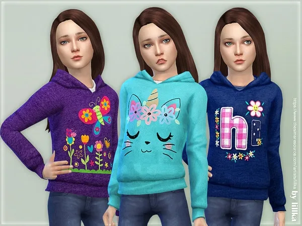 Maxis Match Hoodie for Girls P09 - The Sims 4 Custom Content