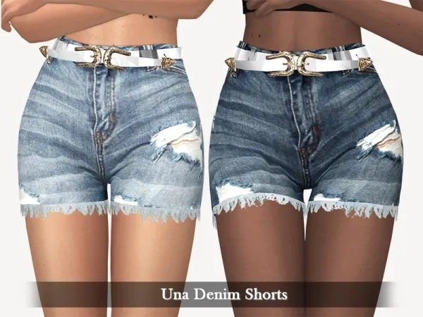 Alpha Una Denim Shorts - The Sims 4 Custom Content