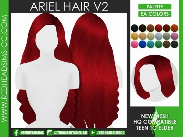 Alpha ARIEL HAIR V2 - The Sims 4 Custom Content