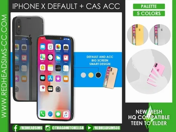 Maxis Match IPHONE X DEFAULT CAS ACC - The Sims 4 Custom Content