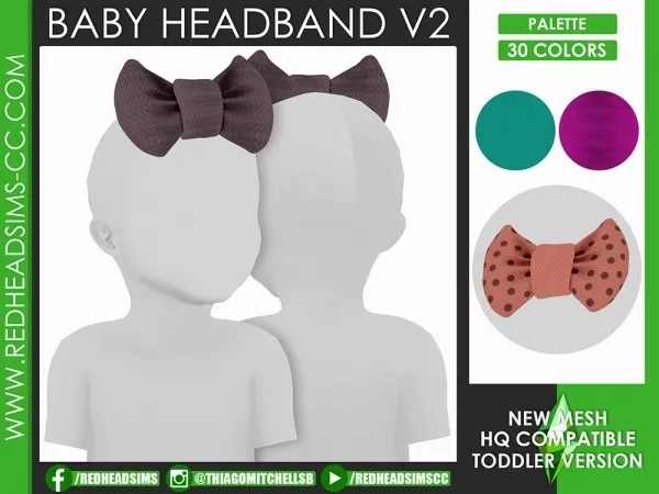Alpha BABY HEADBAND V2 - The Sims 4 Custom Content