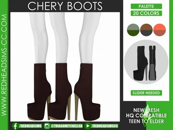 Alpha CHERY BOOTS - The Sims 4 Custom Content
