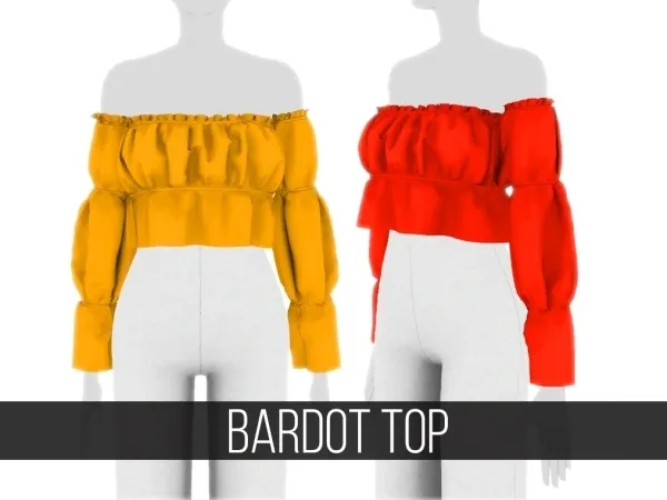 Alpha BARDOT TOP - The Sims 4 Custom Content