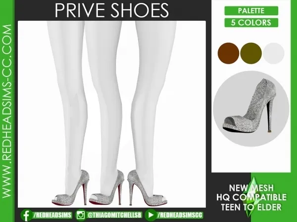Maxis Match PRIVE SHOES by redheadsims - The Sims 4 custom content