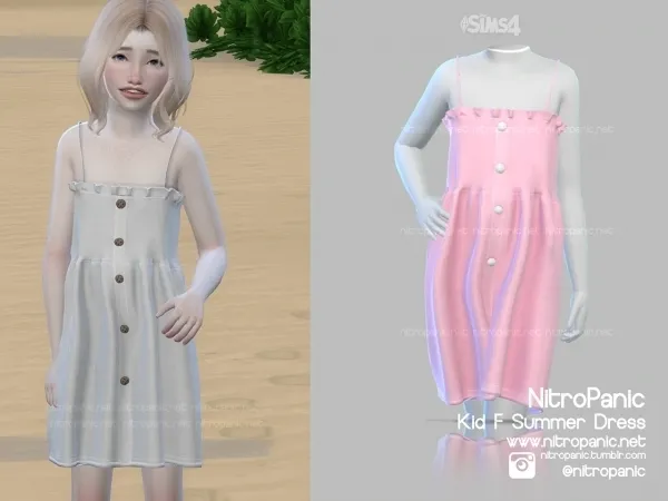 Alpha Kid F Summer Dress - The Sims 4 Custom Content
