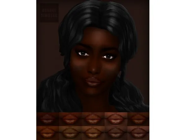 Maxis Match orangesimosas Melanin Lip Kit - The Sims 4 Custom Content
