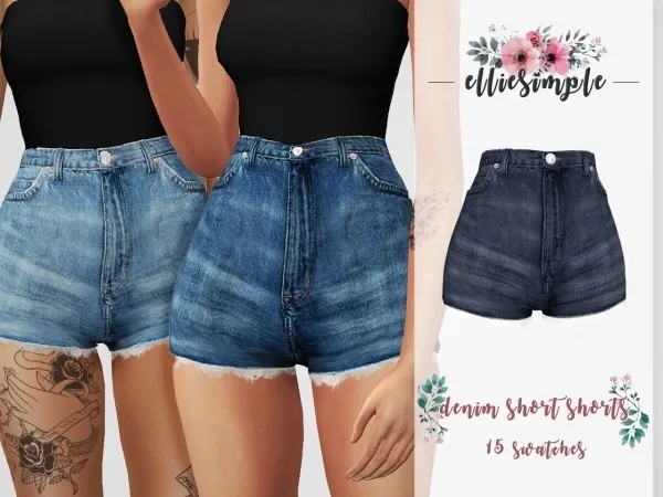 Alpha Elliesimple Denim Short Shorts - The Sims 4 Custom Content