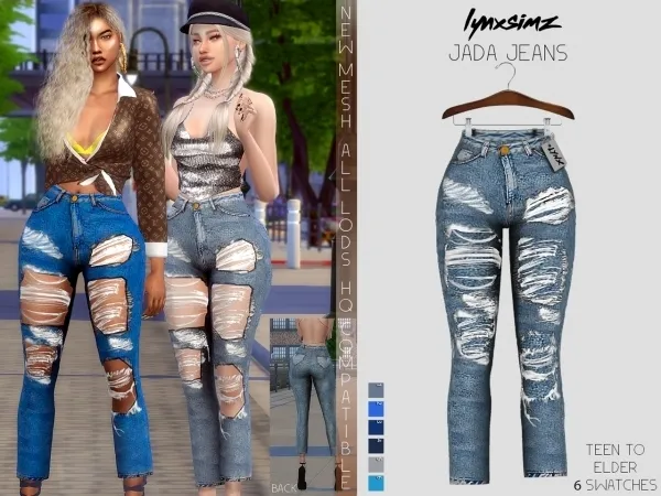 Alpha lynxsimz Jada Jeans - The Sims 4 Custom Content