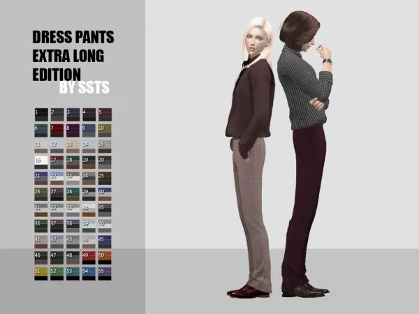 Alpha DRESS PANTS EXTRA LONG EDITION by SSTS - The Sims 4 Custom Content