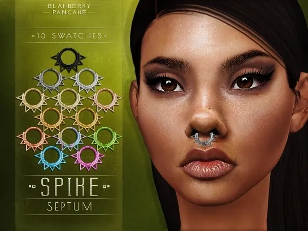 Alpha Blahberry Pancake Spike Septum by blahberry-pancake - The Sims 4 custom content