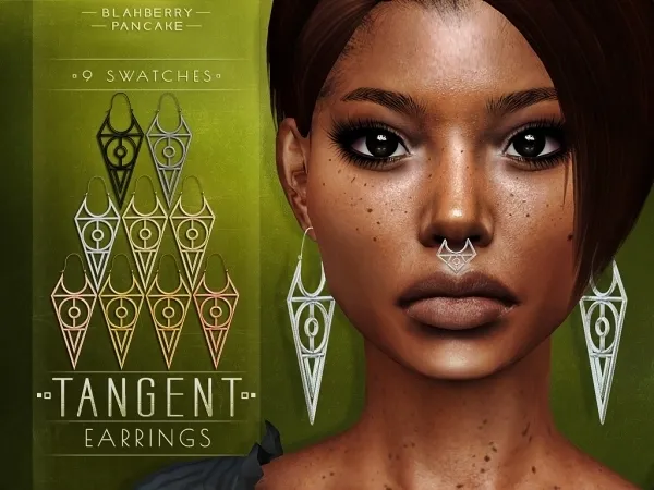 Maxis Match Blahberry Pancake Tangent Earrings by blahberry-pancake - The Sims 4 Custom Content