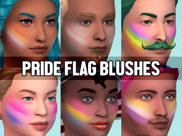 Alpha LGBT Pride Blushes - The Sims 4 Custom Content