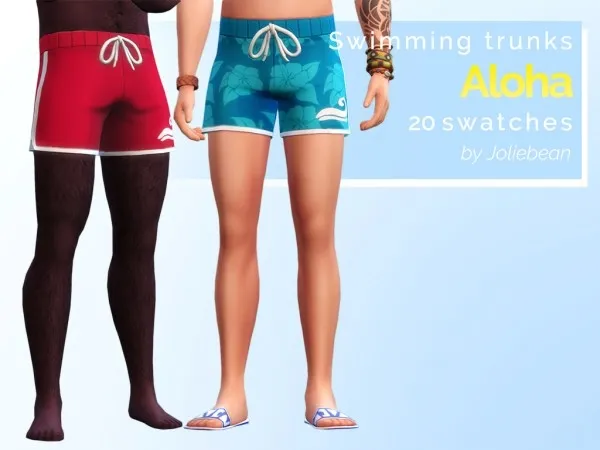 Maxis Match joliebean Aloha swimming trunk - The Sims 4 Custom Content