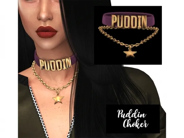 Alpha Puddin Choker - The Sims 4 Custom Content