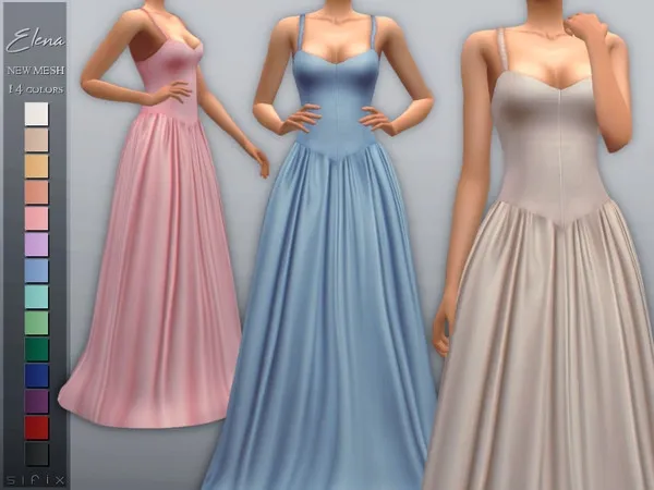 Mix Elena Gown - The Sims 4 Custom Content