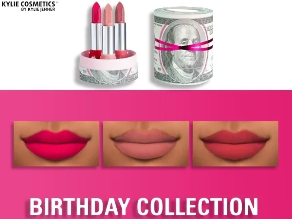 Maxis Match KYLIE COSMETICS BIRTHDAY COLLECTION 2019 LIPSTICKS - The Sims 4 Custom Content