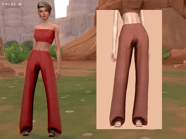 Alpha ChloeM Knitted Loose Pants - The Sims 4 Custom Content