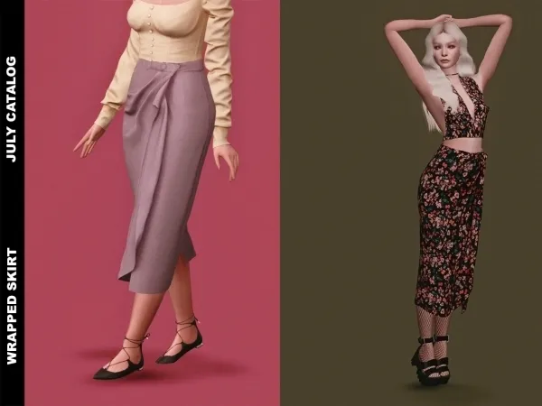 Alpha Wrapped Skirt - The Sims 4 Custom Content