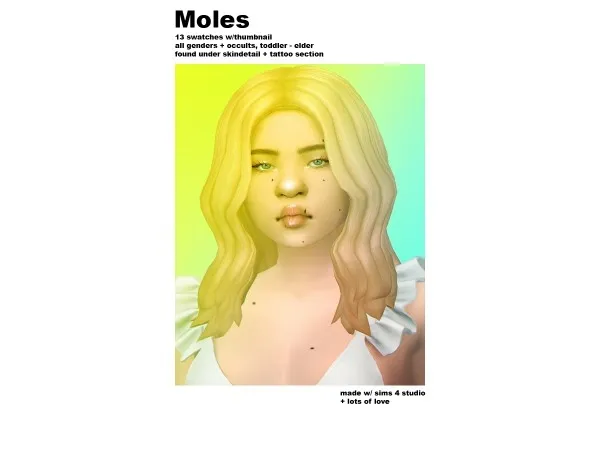 Maxis Match MOLES by whimsims - The Sims 4 Custom Content