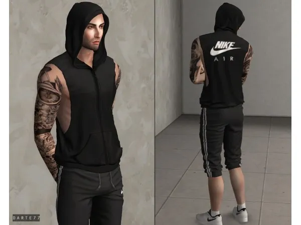 Alpha Sleeveless Hoodie by darte77 - The Sims 4 Custom Content