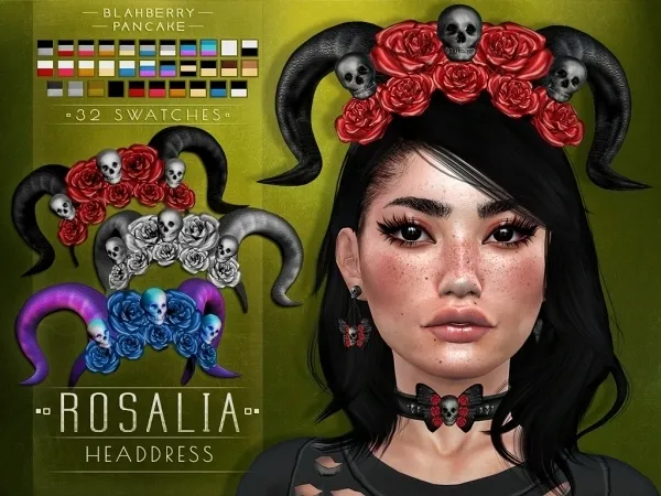 Maxis Match Blahberry Pancake Rosalia Headdress by blahberry-pancake - The Sims 4 Custom Content