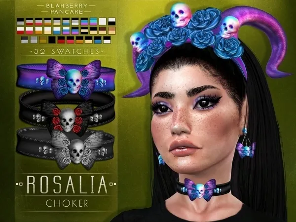 Maxis Match Blahberry Pancake Rosalia Choker by blahberry-pancake - The Sims 4 custom content