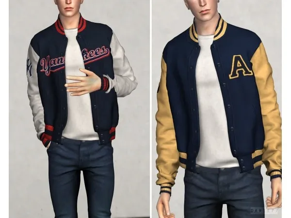 Alpha High School Bomber Jacket by darte77 - The Sims 4 Custom Content
