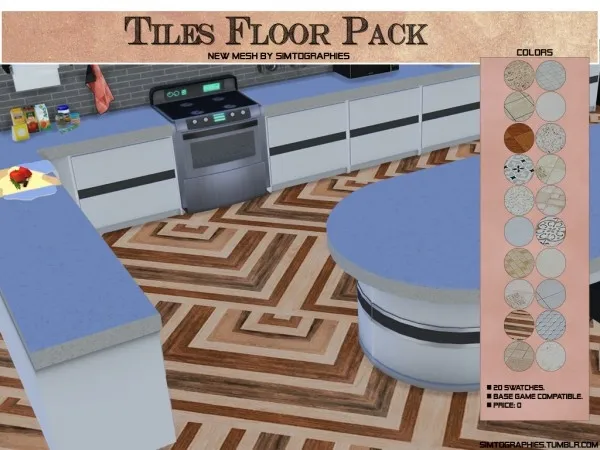 Alpha Tiles Floor Pack - The Sims 4 Custom Content