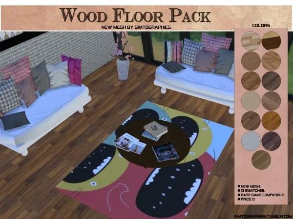 Alpha Wood Floor Pack - The Sims 4 Custom Content