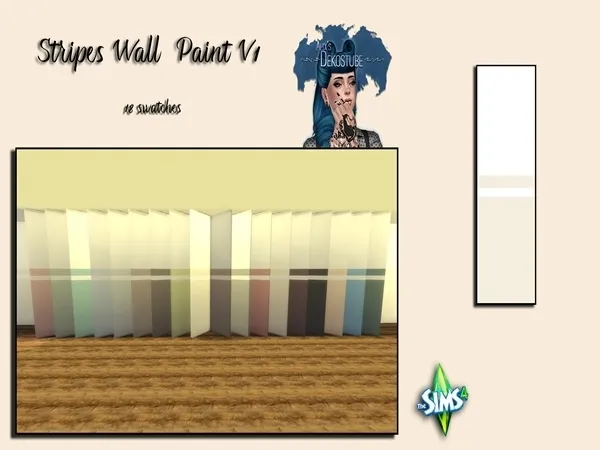 Maxis Match Stripes Wall Paint V1 - The Sims 4 Custom Content