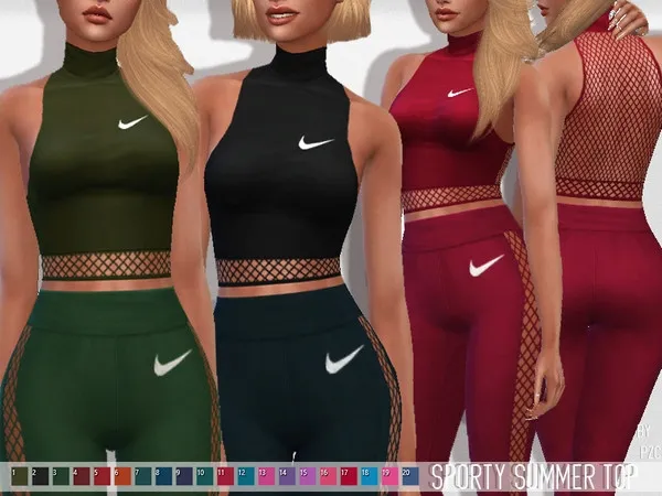 Mix Sporty Summer Top - The Sims 4 Custom Content