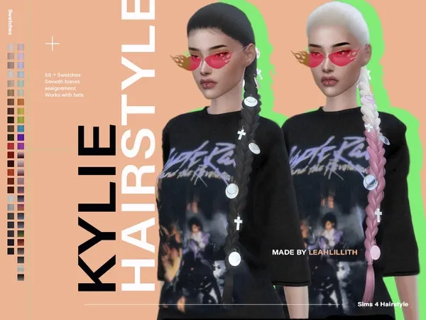 Alpha LeahLillith Kylie Hair - The Sims 4 Custom Content