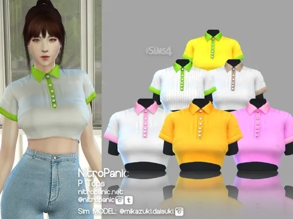 Alpha P Tops by nitropanic - The Sims 4 custom content