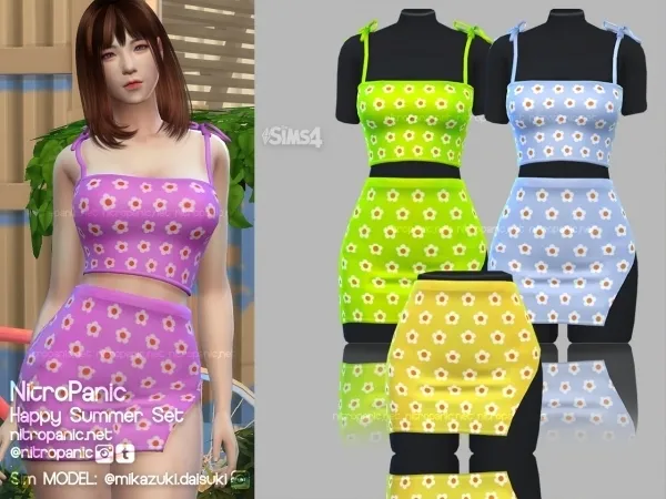 Alpha Happy Summer Set Bottom Skirt by nitropanic - The Sims 4 Custom Content