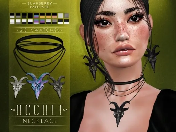 Alpha Blahberry Pancake Occult Necklace by blahberry-pancake - The Sims 4 Custom Content