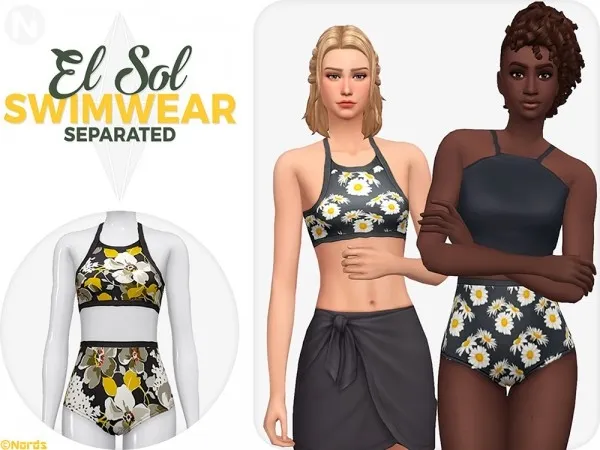 Maxis Match nords sims El Sol Swimwear Separated - The Sims 4 Custom Content