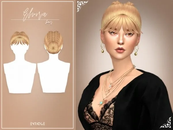 Maxis Match [EnriqueS4] Elvira Hairstyle - The Sims 4 Custom Content