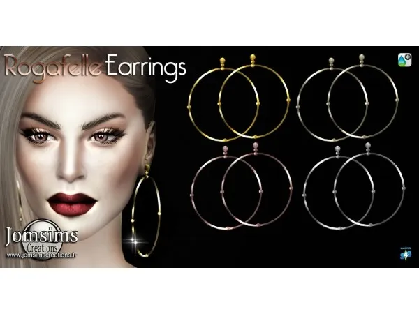 Alpha Rogafelle Earrings by jomsimscreations - The Sims 4 Custom Content