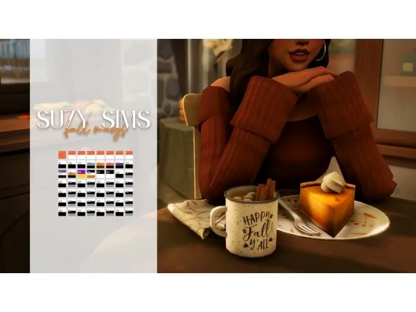Maxis Match suzy sims fall mugs autumn dozier - The Sims 4 Custom Content