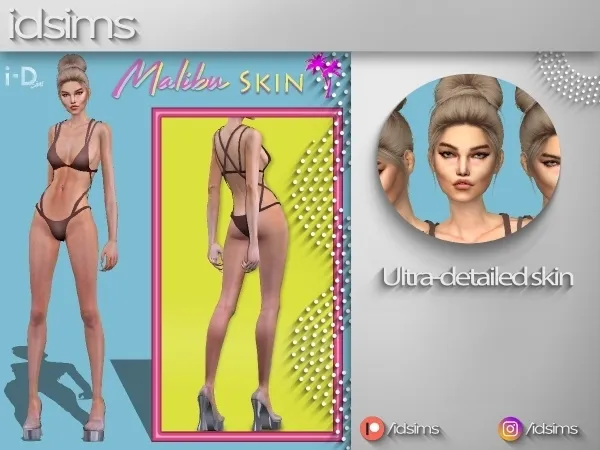 Alpha MALIBU SKIN & OVERLAY by polygoncouture - The Sims 4 custom content