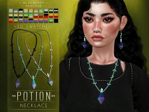 Maxis Match Blahberry Pancake Potion Necklace by blahberry-pancake - The Sims 4 Custom Content