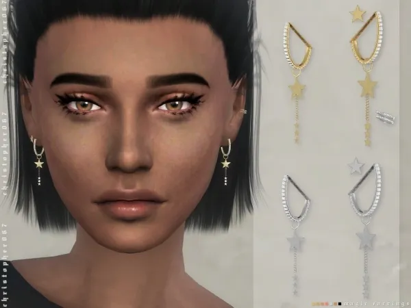 Maxis Match Magic Earrings Christopher067 - The Sims 4 Custom Content