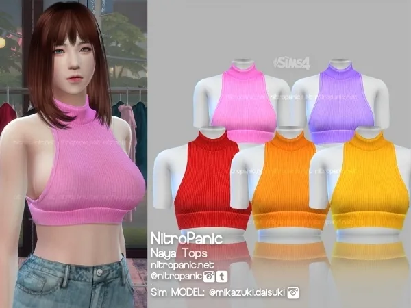 Alpha Naya Top by nitropanic - The Sims 4 Custom Content