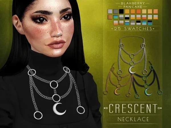 Maxis Match Blahberry Pancake Crescent Necklace by blahberry-pancake - The Sims 4 Custom Content