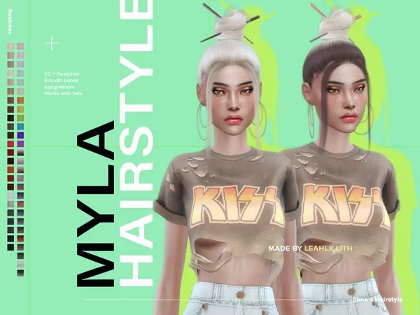 Alpha LeahLillith Myla Hair - The Sims 4 Custom Content
