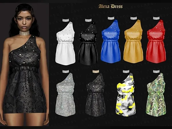 Maxis Match SlayClassy 107 Alexa Dress - The Sims 4 Custom Content