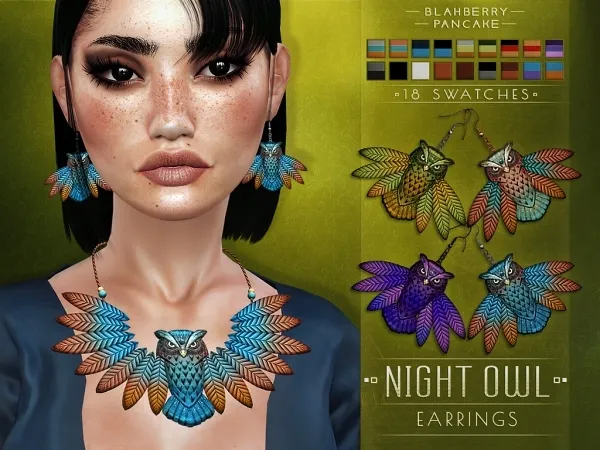 Maxis Match blahberry pancake night owl Earrings by blahberry-pancake - The Sims 4 Custom Content