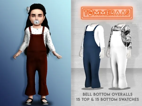 Alpha TØMMERAAS Bell Bottom Overalls - The Sims 4 Custom Content