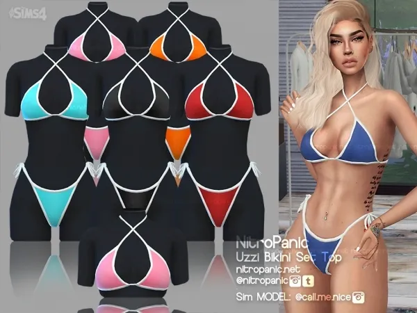 Alpha Uzzii Bikini Set Top - The Sims 4 Custom Content
